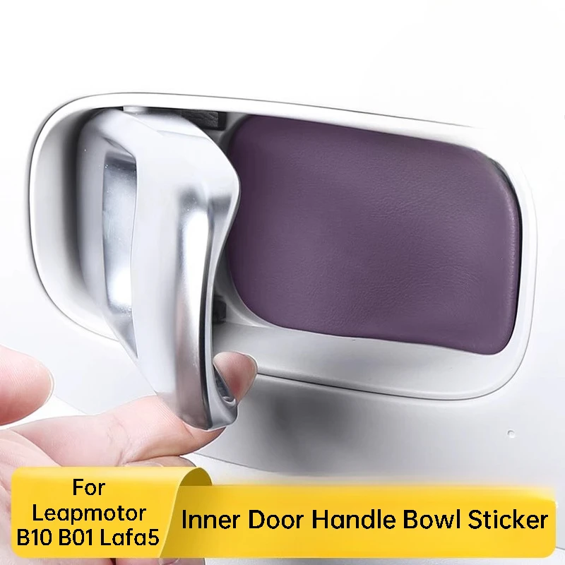 For Leapmotor B10 B01 Lafa5 Car Inner Door Handle Bowl Sticker Anti Scratch Protective Pad Interior Modification Accessories
