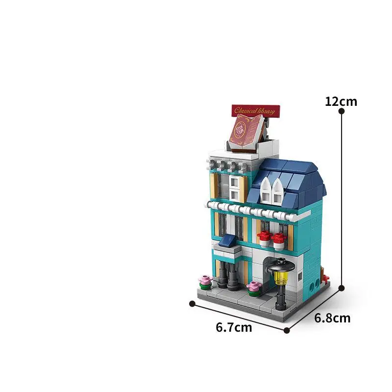 مجموعة مكعبات بناء الشوارع الأوروبية المعيارية 8 في 1 من OUZEY، 14+ مجموعات نماذج هندسية ذاتية الصنع، هدية تعليمية للمدينة للمراهقين #6