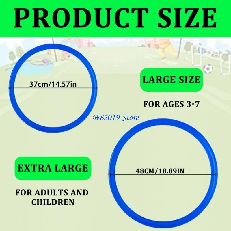 Q0KB خواتم القفز الملونة مجموعة الألعاب الرياضية الداخلية التدريب البدني على الأطواق العائلية النشاط الفناء الخلفي لعبة الأطفال