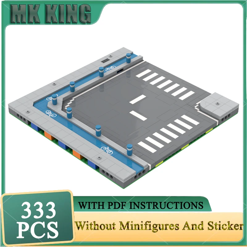 مدينة شارع عرض Moc اللبنات MILS الطريق دراجة حارة - منحنى نموذج التكنولوجيا الطوب الجمعية عطلة البناء لعبة الهدايا