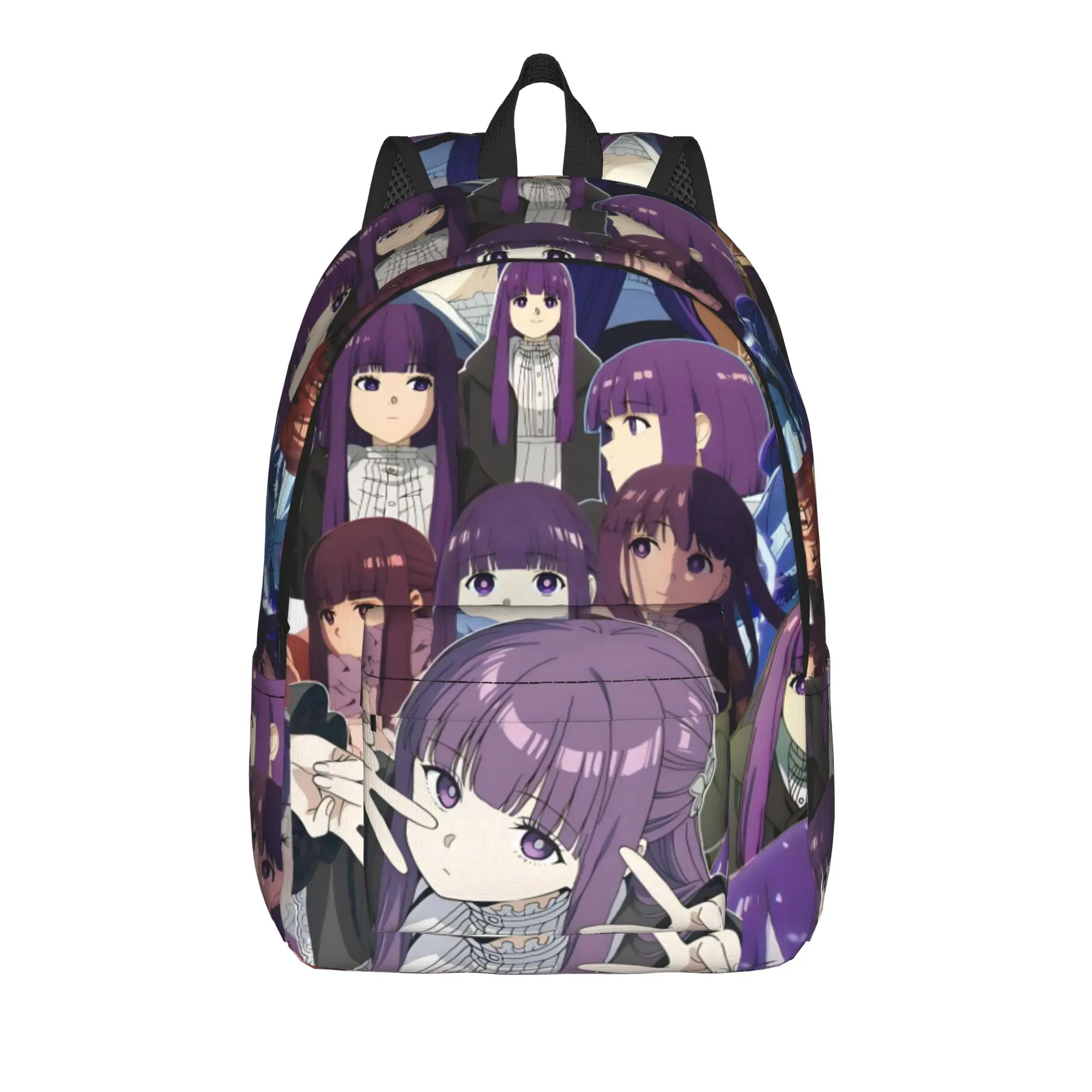 

Fern Collage Backpack for Men Women Casual High School Work Daypack Frieren Anime Laptop Computer Shoulder Bag Gift