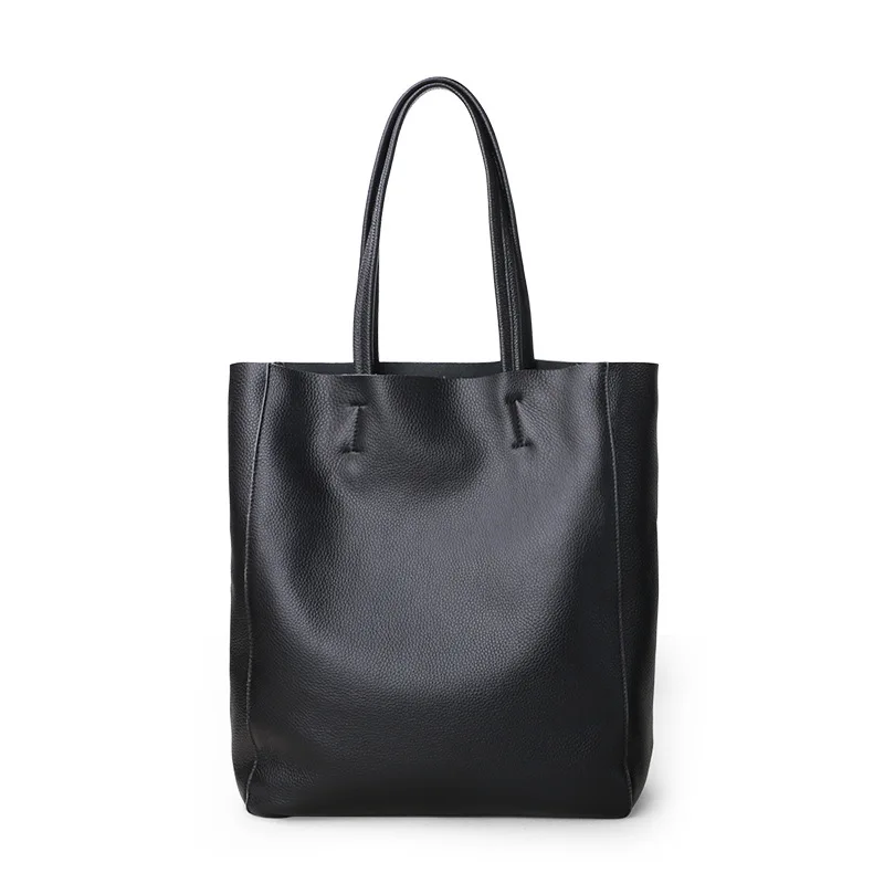 Sac fourre-tout simple en cuir de vachette pour femme, couche de tête, grande capacité, initié unique, grand sac de transport, 2024