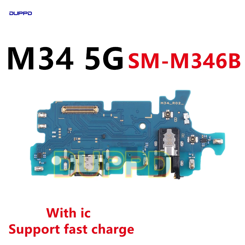 For Samsung Galaxy M34 5G SM-M346B M346 USB Charging Dock Connector  Main Motherboard Port Board Flex Cable