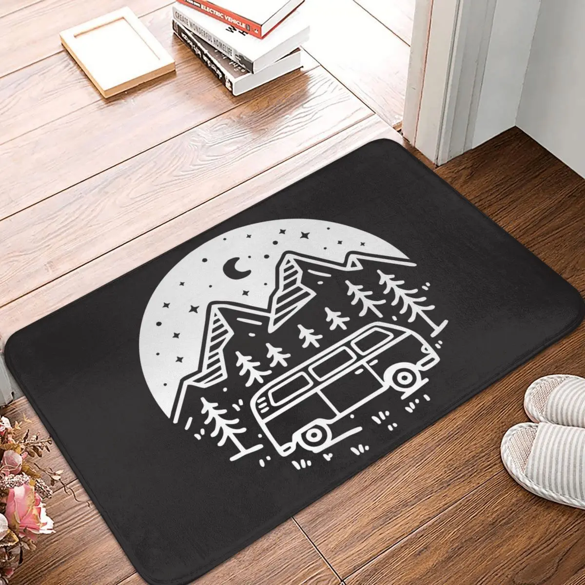 RV Under The Night Sky Doormat Rug carpet Mat Footpad Polyester Anti-slip dust-proo Front Room Corridor Kitchen Bedroom balcony