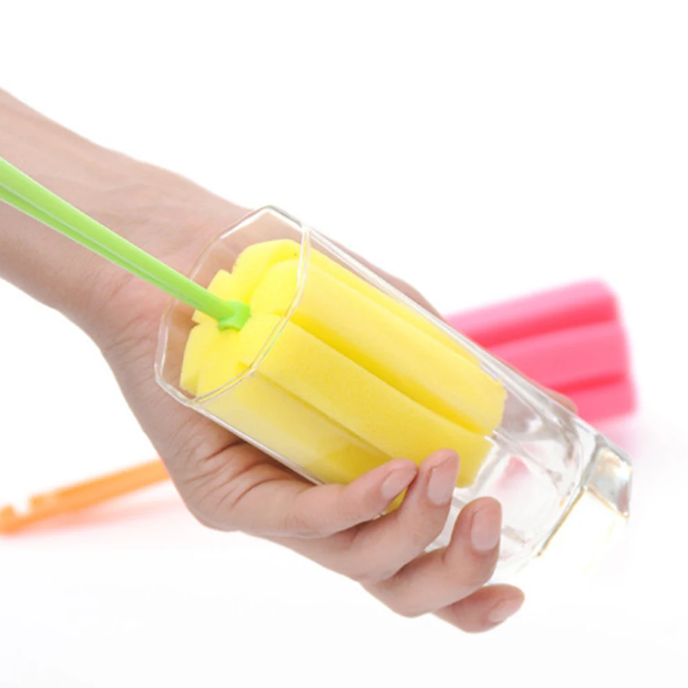 3pcs Sponge Cleaning Brush Home Kitchen Cleaning Accessories Long Handle Brush Bottle Cup Glass Washing Clean Tool Cleaner Brush