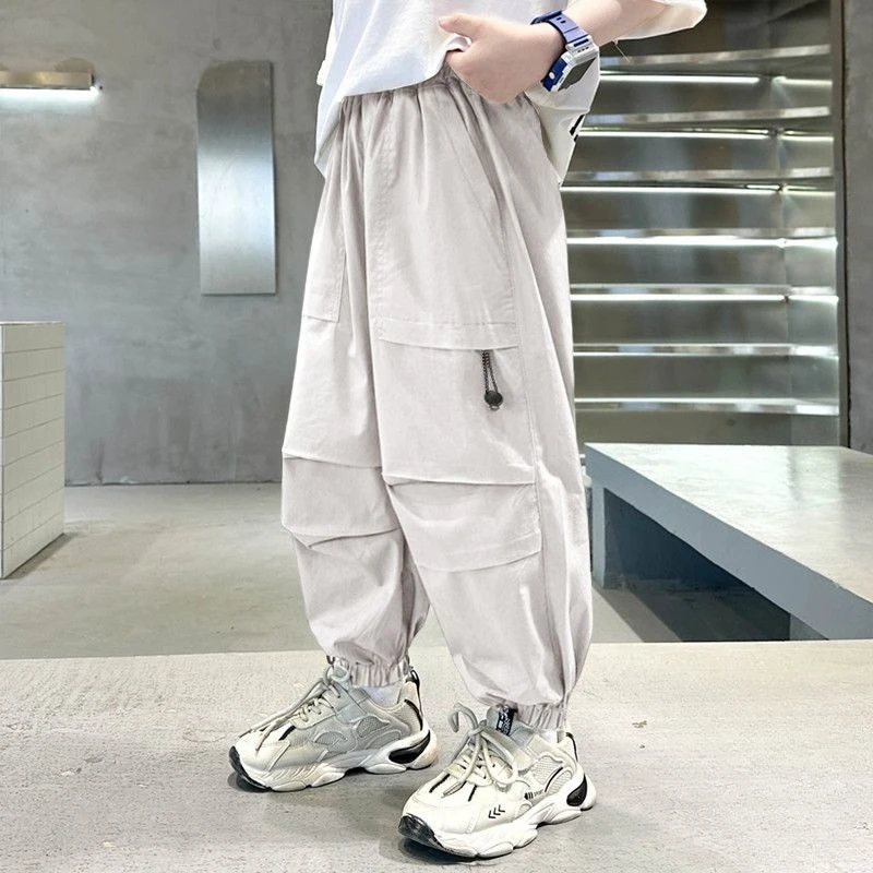 

Boys Kids Summer New Thin Ice Silk Joggers Pants Quick Dry Anti Mosquito Sports Trousers
