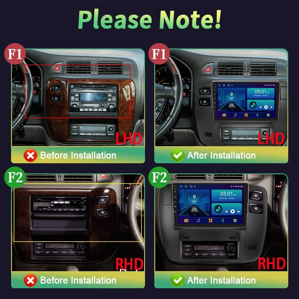 For Nissan Patrol 1997-2005 Right Handle Drive Car Radio Multimedia Video Player Navigation GPS Android 13 CarPlay 2din Screen