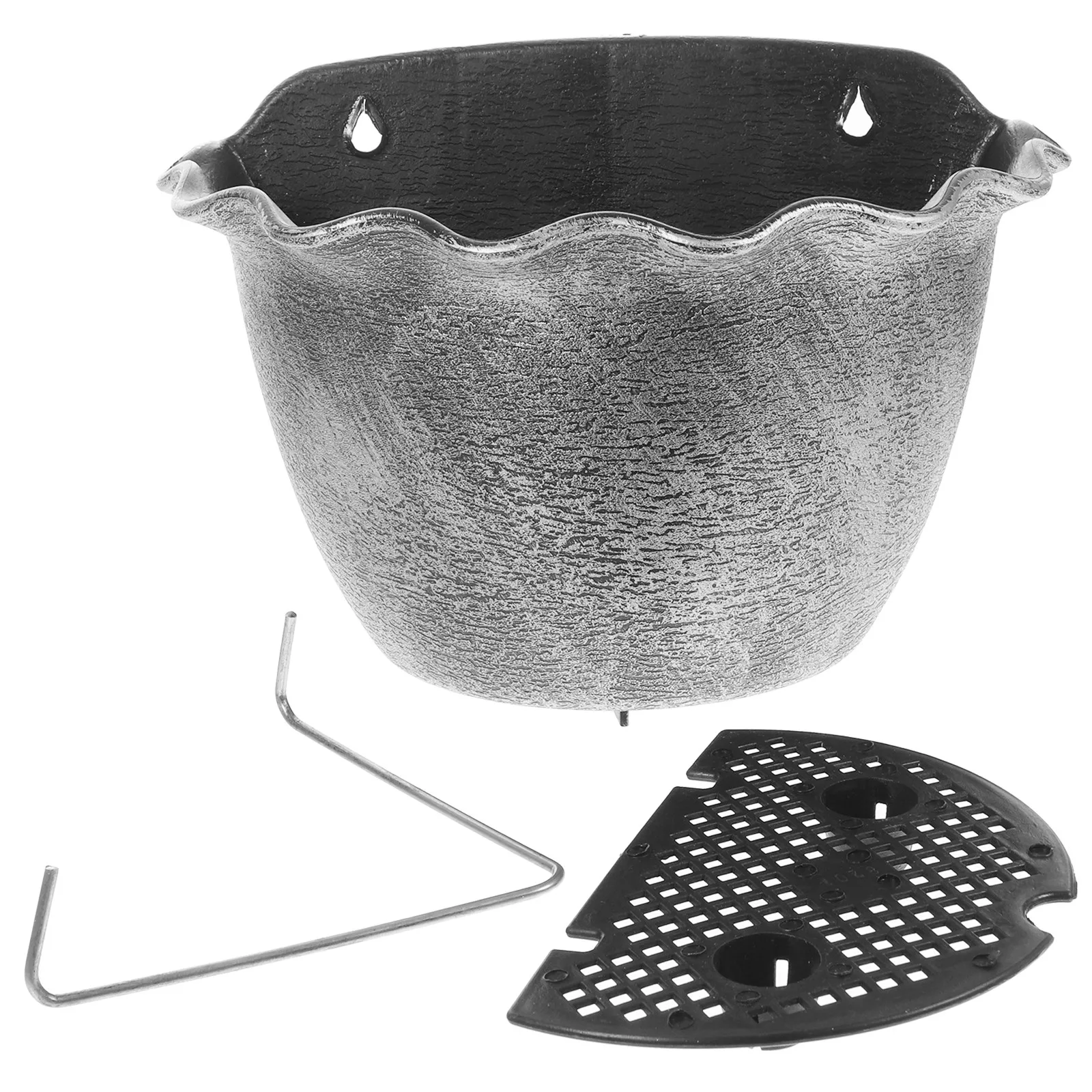 

1Set Vintage Painted Hanging Wall Planter Basket for Indoor Outdoor Use Minimalist Metal Plastic Flowerpot Holder Decorative