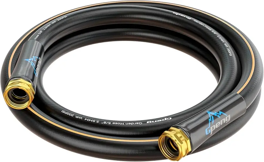 

Non-Expandable Leader Hose 10ft x 5/8", Short Garden Hose, Rubber Water Hose, Heavy Duty, No Kink, Flexible Garden Hose with Swi