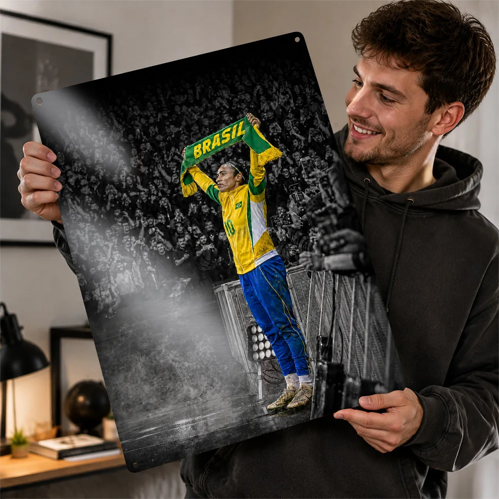 Marta Football Printed Poster Customized Metal Sign Supporter Favorite Style Wall Art Made For Dedicated Fans In Matchday Room