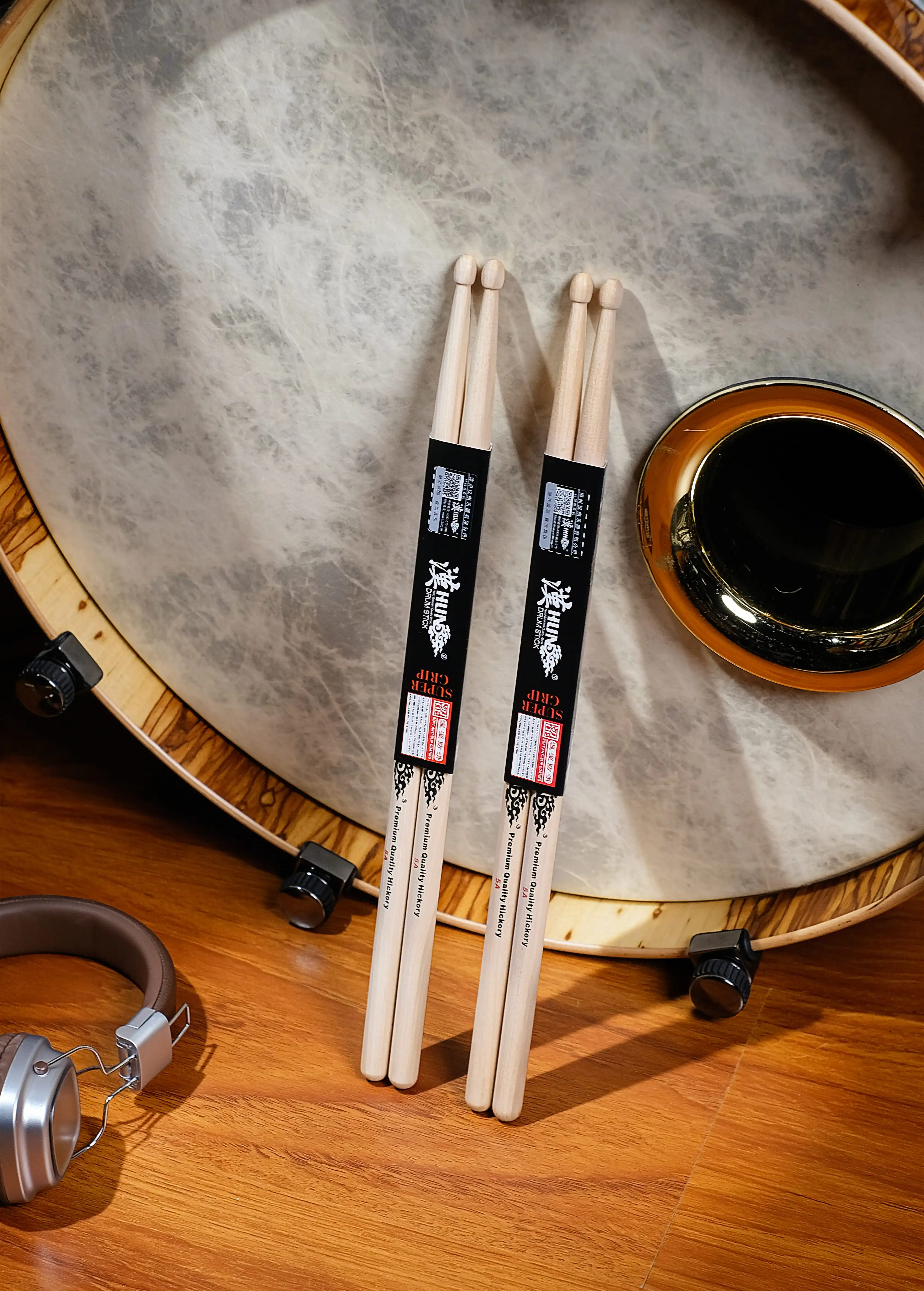 HUN 5A 2 Pasang Stik Drum Kayu - Drum Stick 5A ulasan dan harga