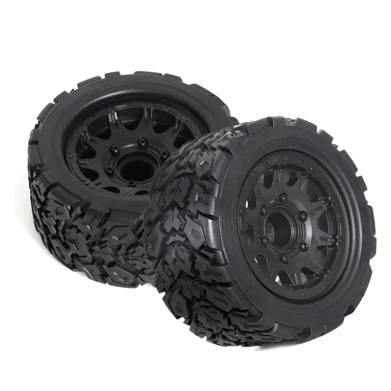 4pcs 110mm 1/10 Monster Stunt Truck Tire 12mm and 14mm Hex for Traxxas MAXX ARRMA Granite KRATON Outcast Tamiya Losi Redcat RC