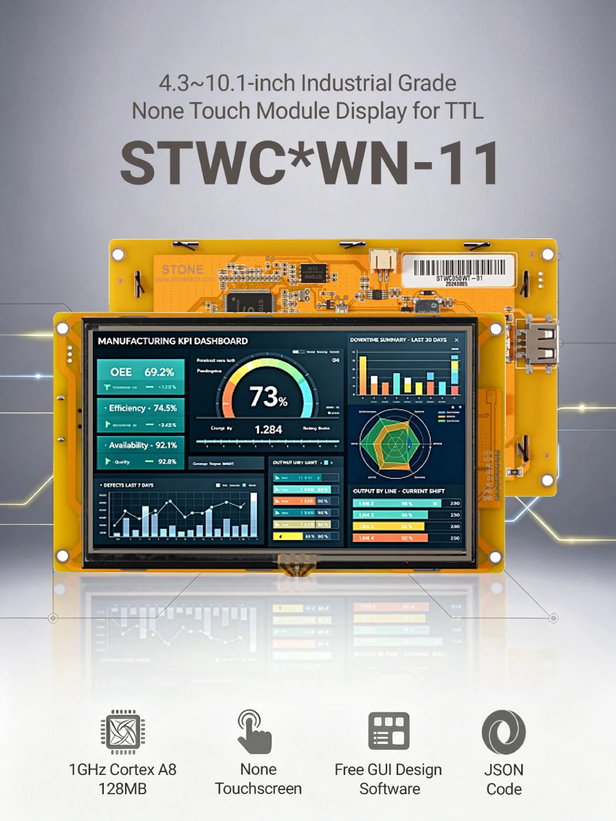 STONE C 4.3 5 7 10.1 Zoll HMI-Display-Panel TFT LCD ohne Touchscreen für TTL CPU Cortex A8 1Ghz für Arduino Nano Uno r3 – Detail 1