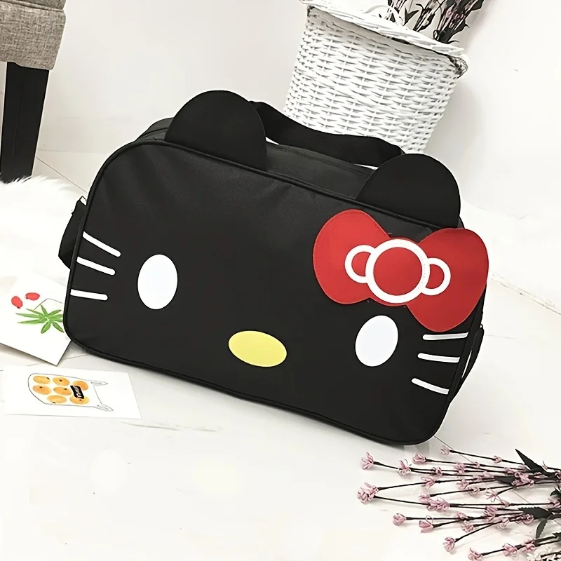 Borsa da viaggio Hello Kitty, tessuto Oxford, grande capacità, borsa portaoggetti simpatico cartone animato, borsa da donna per brevi viaggi, borsone sportivo