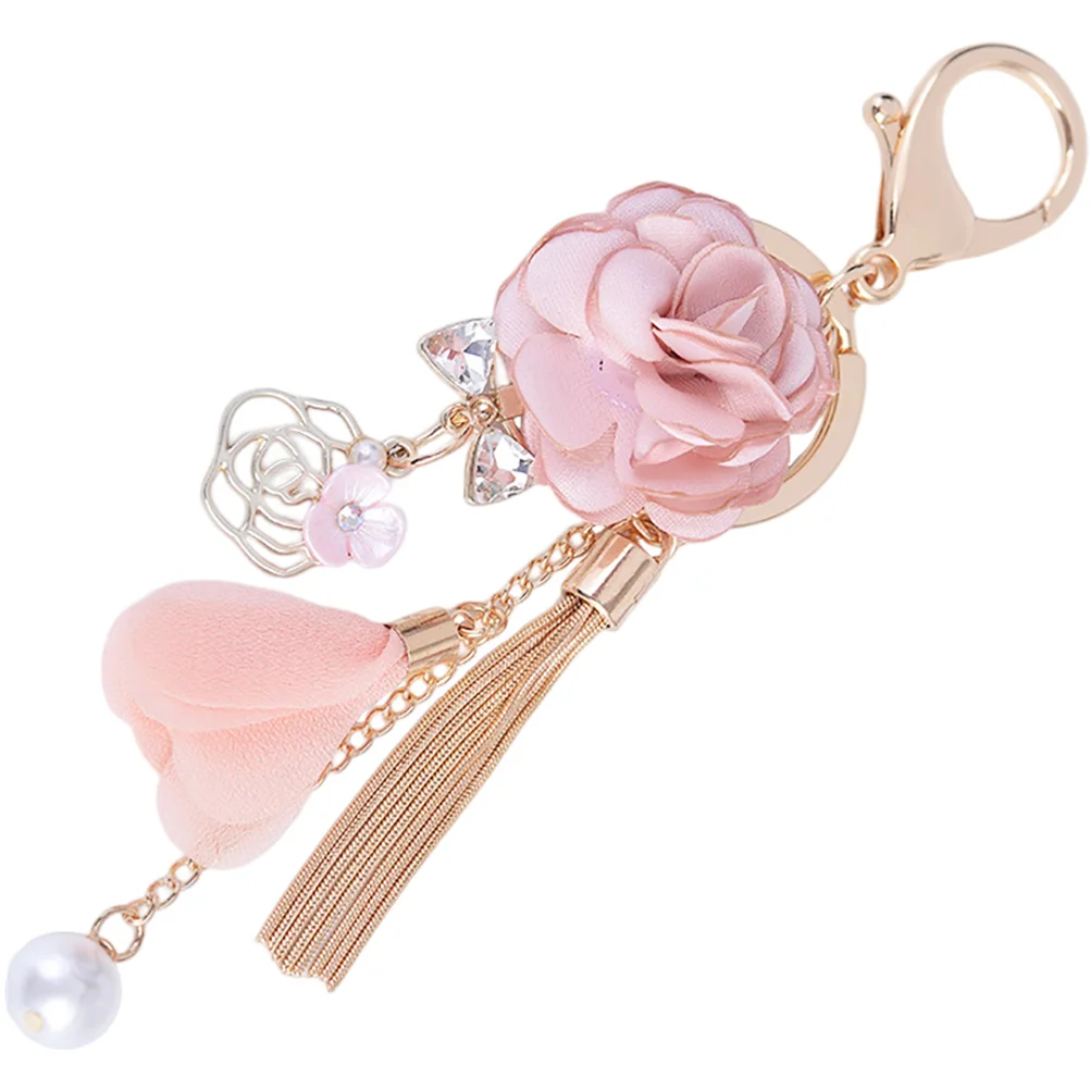 

Rose Keychain Portable Car Ring Design Women Keychains for Backpacks Decors Lightweight Festival