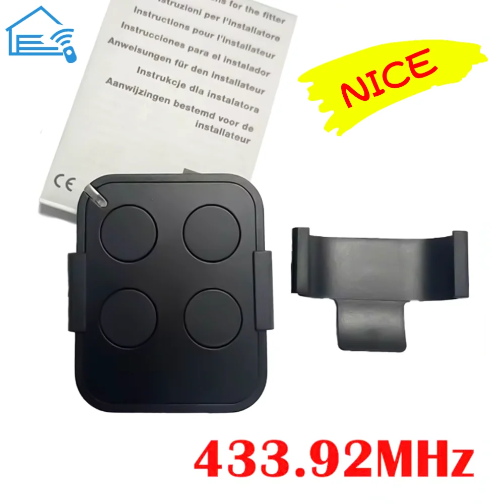 For NICE Garage Remote Control Gate 433MHz DOORHAN TRANSMITTER 2PRO 4PRO DOORHAN Keychain for Barrier Keyfob 433.92MHz Drive