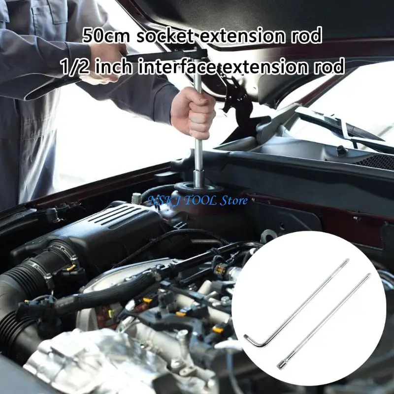 

L8RC 50cm 1/2Inch Drive Extended Socket Bar Lightweight Metal For Outdoor Repairs