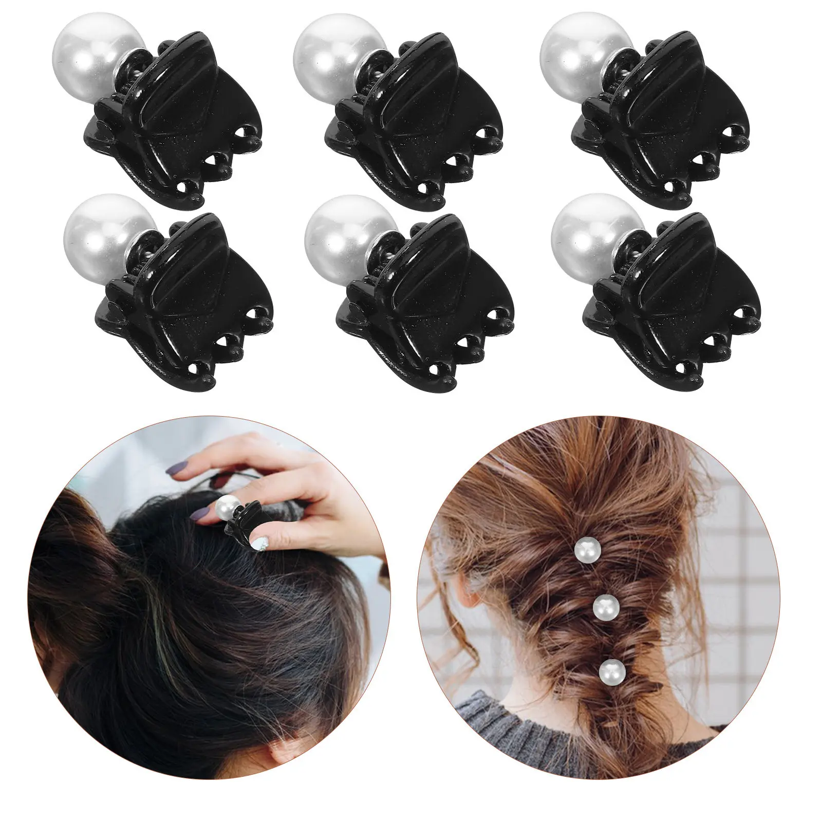 

10Pcs Small Pearl Hair Barrettes Mini Claw Clips Sparkling Faux Pearl Hair Jewelry for Women Wedding Bridal Accessories Everyday
