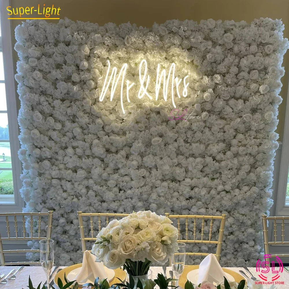 Custom Neon Mr Mrs Sign 55x35CM Flexible LED Signage Big LED Light Sign Mr and Mrs Neon Light for Wedding Wall Decoration