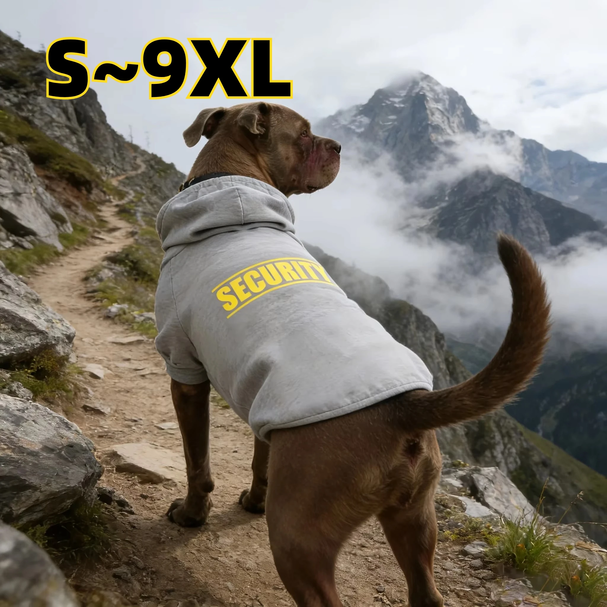 Security Printed Handsome Dog Hoodie Warm Pet Sportswear Medium and Large Dogs Outdoor Safety Pet Clothing  Dog Clothing