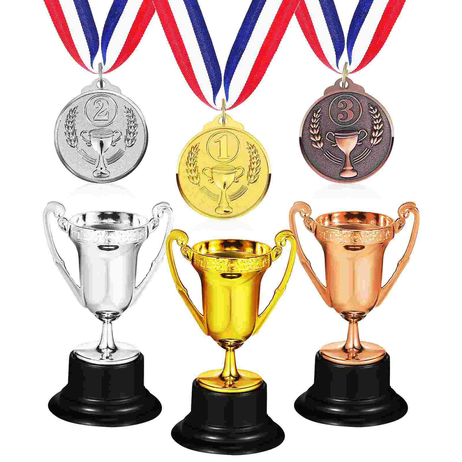 3 Pcs  Trophy Props Award Trophy Cups Decorative Trophy Cups Competition Trophy Models Sports Party Favors