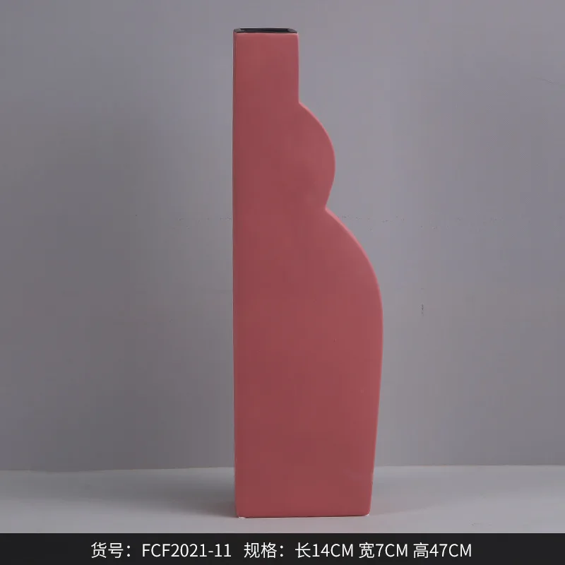 Morandi plat geometrisch keramiek groot vaasornament