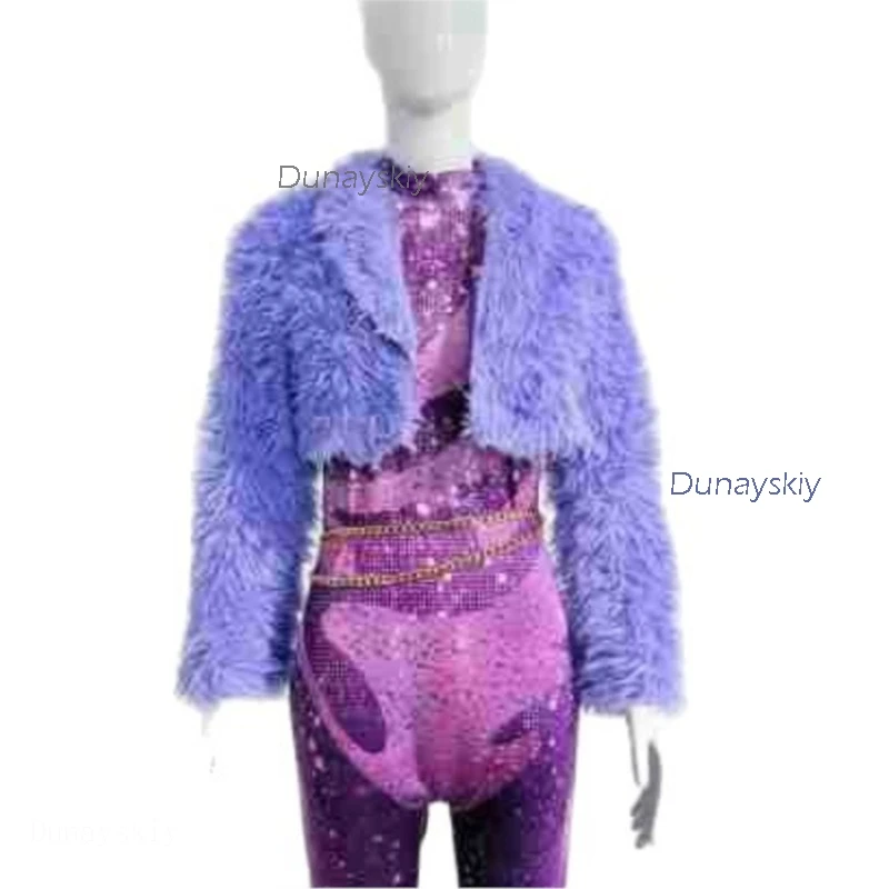 حديقة الحيوان الكرتون فيلم ارتداءها غزال الأغنام تأثيري حلي شعر مستعار معطف الأرجواني المغني المرحلة التألق الزي Shakiraas النساء عموما xxx #6