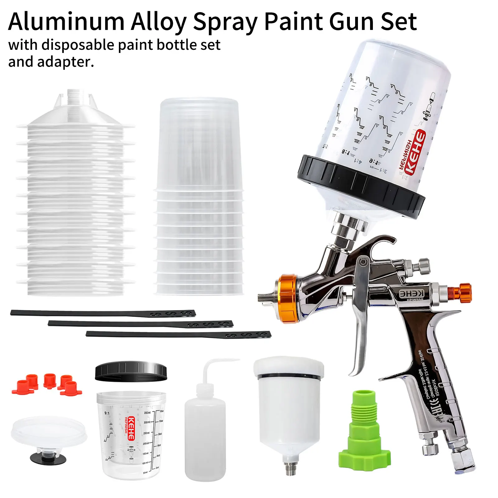 

Профессиональный пневматический распылитель с гравитационной подачей, пистолет-распылитель с адаптером и набором чашек для краски 350 мл, набор «сделай сам», инструменты для окраски дома и автомобиля