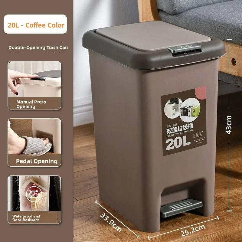 

Large Size Pedal Operated Tra Can Creative Batoom Living Room Bedroom Kitchen Home Use with Cover Toilet Tra Can