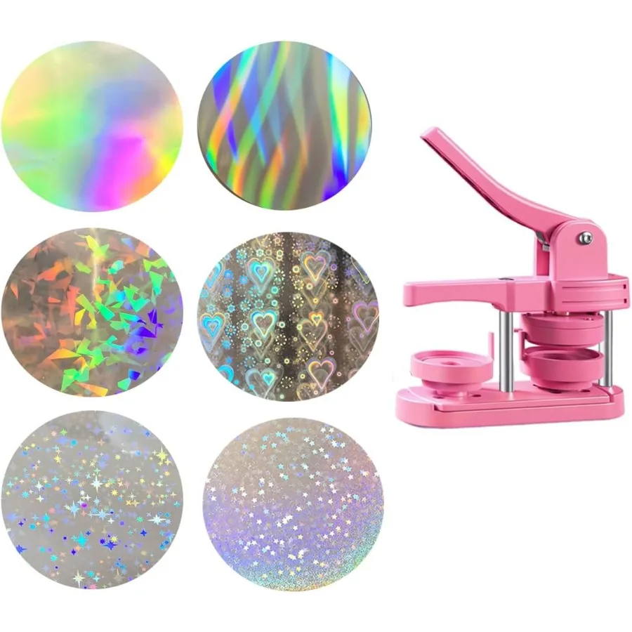 

2,25-дюймовые принадлежности для изготовления пуговиц, 300 шт., блестящая пластиковая пленка для 58 мм, аксессуары для изготовления пуговиц, лазерные блестящие пленки для пленки fo