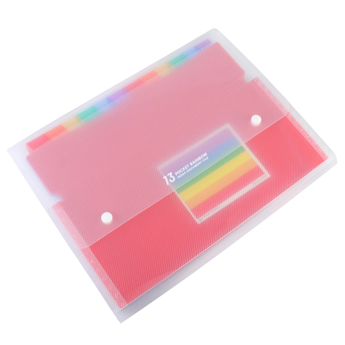 

13 Pockets Rainbow Plastic Document Portable Multilayer Folder Expandable Organizer For Office Use Students