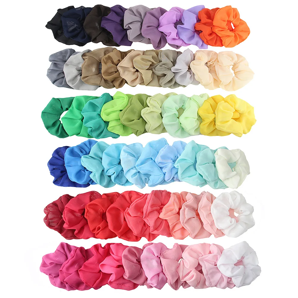 

20Pcs/Lot DIY Simple Multi Fabrics Chiffon Candy Hair Bands Elasticity Seamless Headropes Styling Tools Accessories HA1464