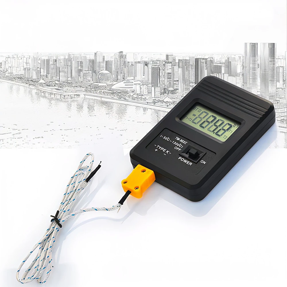 TM902C K-type Digital Thermometer Tester Temperature Meter TP01 Thermocouple Needle Probe -50C to 1300C