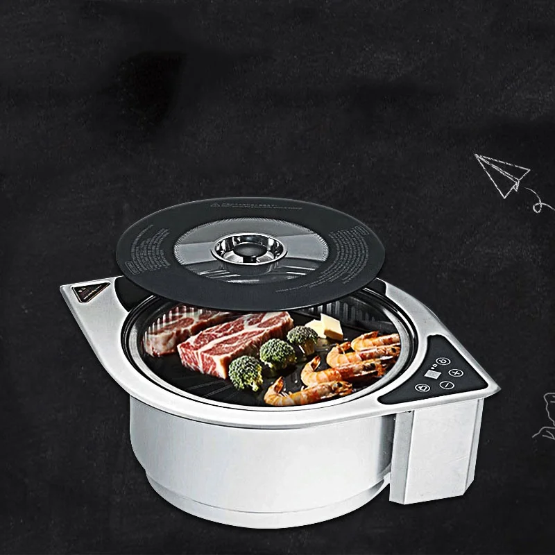 Korean Indoor Commercial Embedded Barbecue Oven Infrared Smokeless Electric Pottery Barbecue Oven Electric Bbq Grill