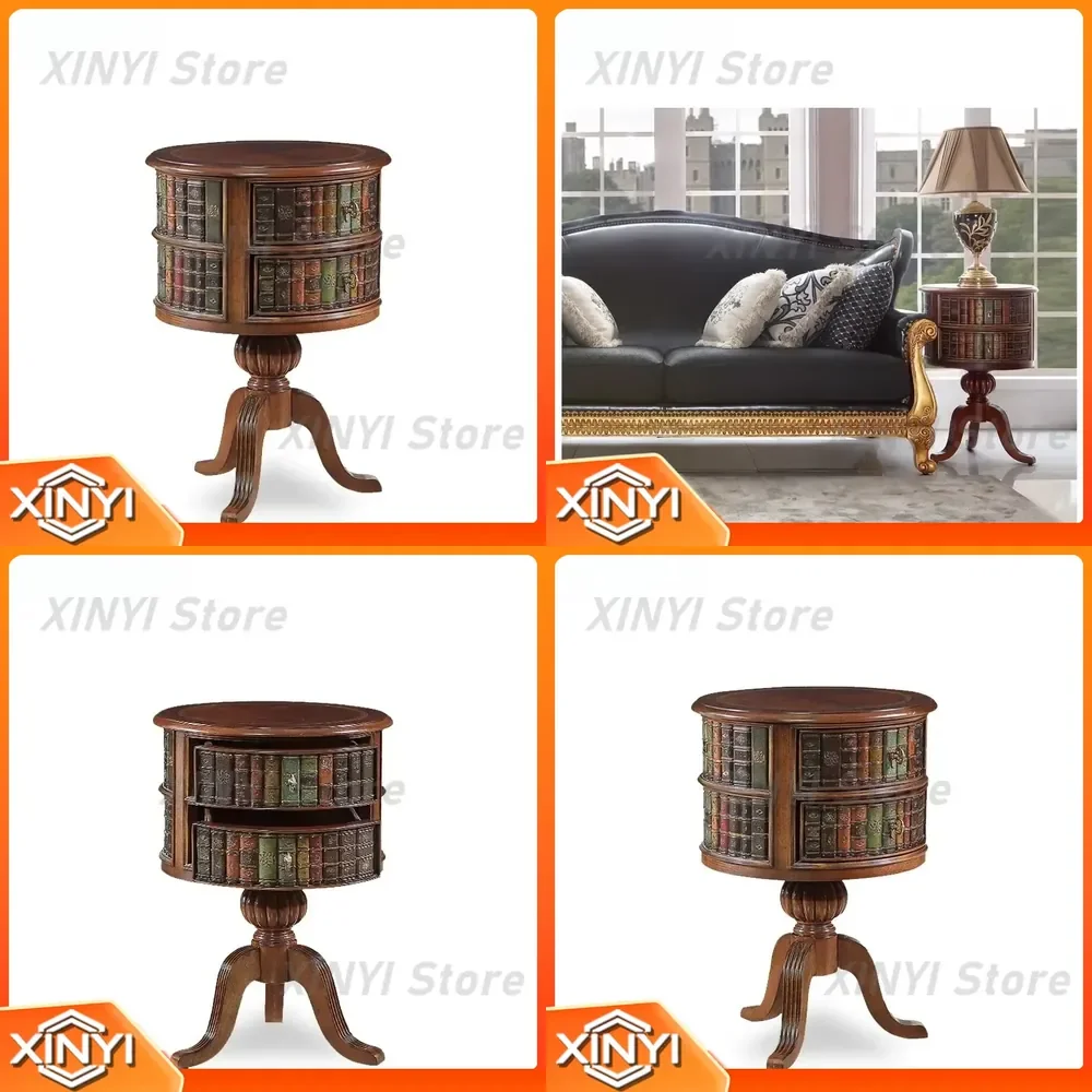 for Windsor Castle Series Books Coffee Table Home British Style European Round Corner Solid Wood Living Room Furniture