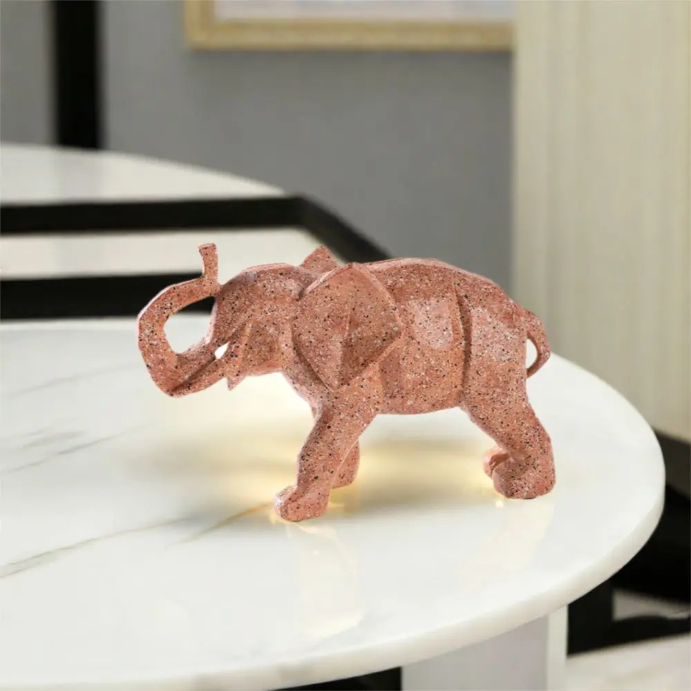 

Modern Art Geometric Elephant Statue Resin Crafts Lifelike Abstract Elephant Figurines Waterproof Animal Ornament