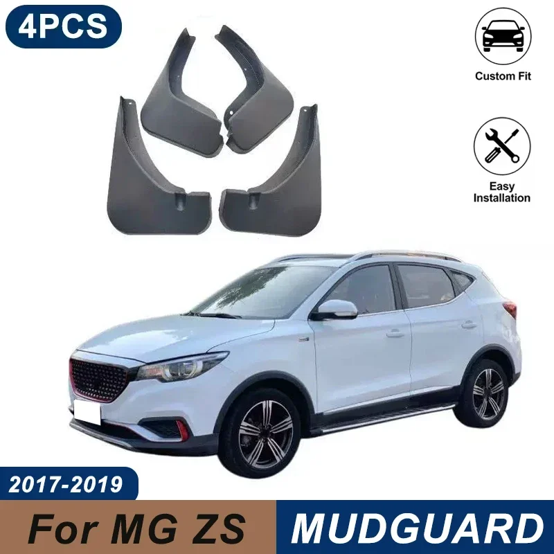 4PCS Car Mud Flaps For MG ZS 2017-2019 Waterproof Anti-Splash Fender Mudguards Auto Exterior Accessories