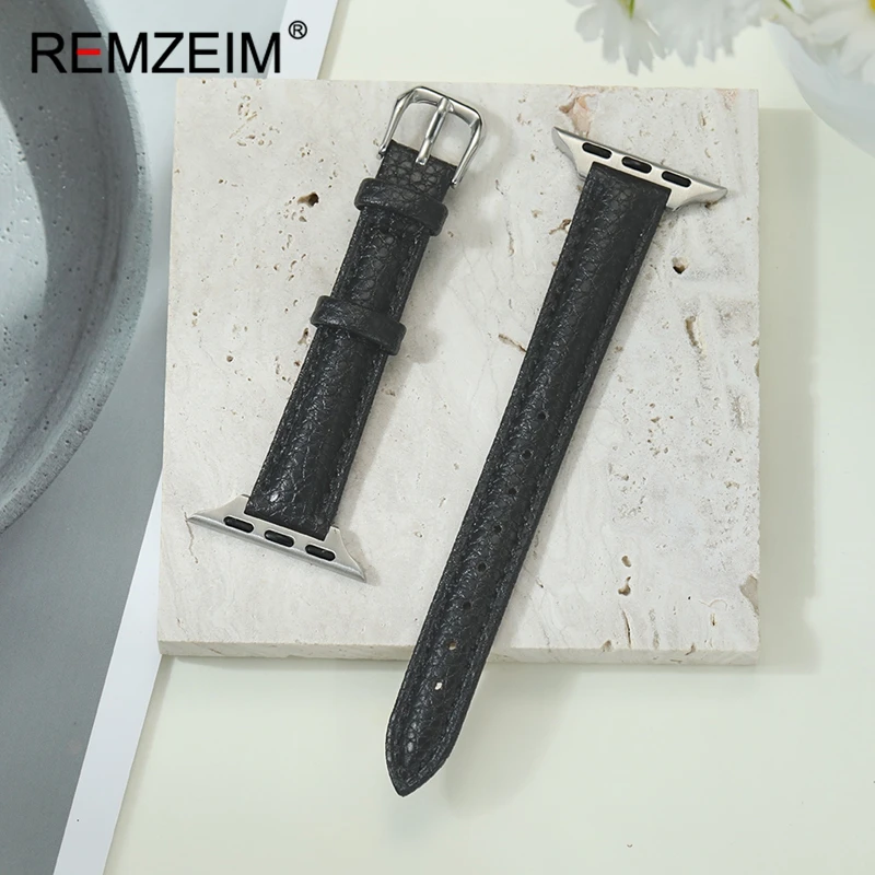 

Slim PU Leather Wrist Bracelets for Apple Watch Bands 1-10 SE Ultra 38/40/41/42/44/45/46/49mm Cute girl's Watchband Belt