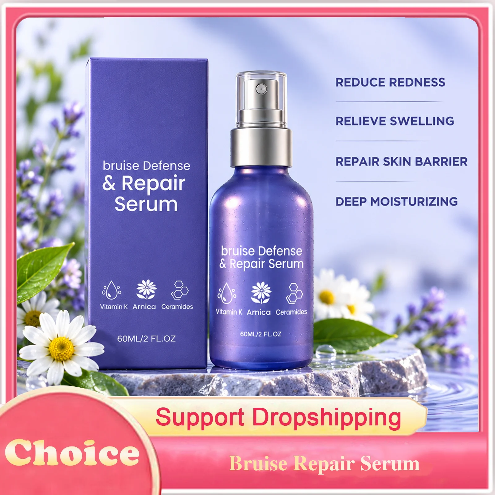 Bruise Repair Serum Spray Reduce Redness Relieve Swelling Repair Skin Barrier Improve Pigmentation Deep Hydrating Body Essence