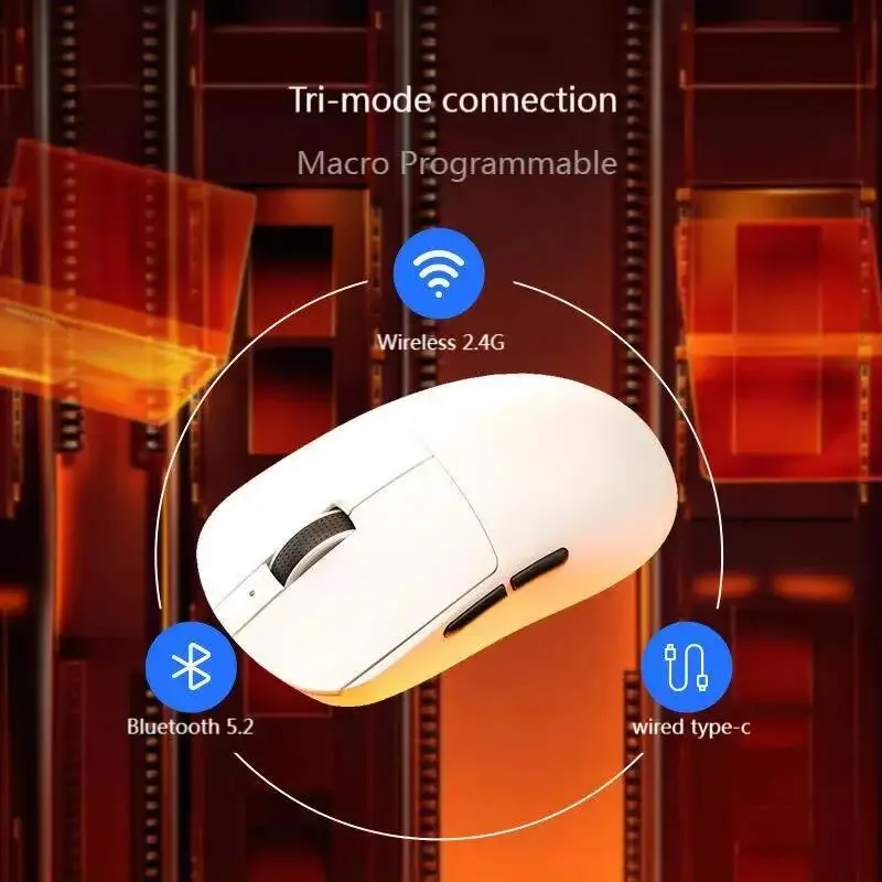 

Tri Mode Wireless Mouse Macro Programming 78g Lightweight Rechargeable 2.4G Bluetooth Wired Gamer E-sports Optical Computer Mice