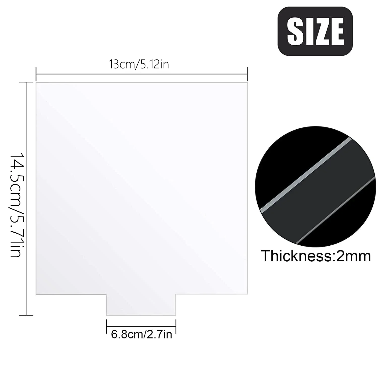 36PCS 6/12/24/ Acrylic Sheet for LED Light Base Clear Plexiglass Acrylic Square Sheet Panel Board Display Projects & Craft