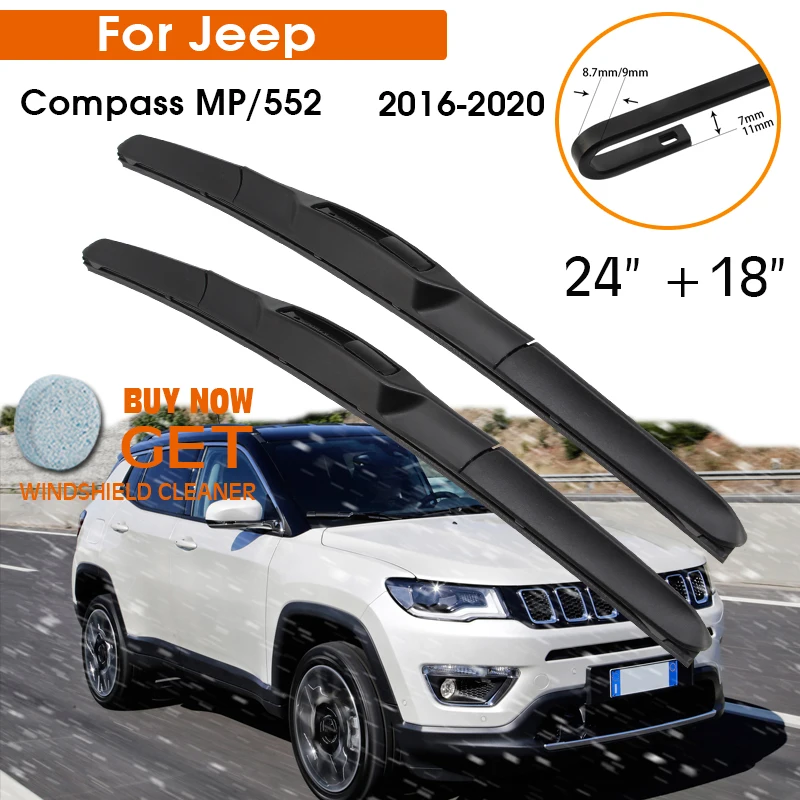 Car Wiper For Jeep Compass MP/552 2016-2020 Windshield Rubber Silicon Refill Front Window Wiper 24\