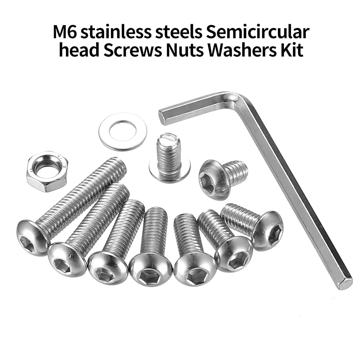 

300 sets of M6 nuts and bolts combination kits, flat-head machine screws, hexagonal button-head internal hexagonal screws, bolts
