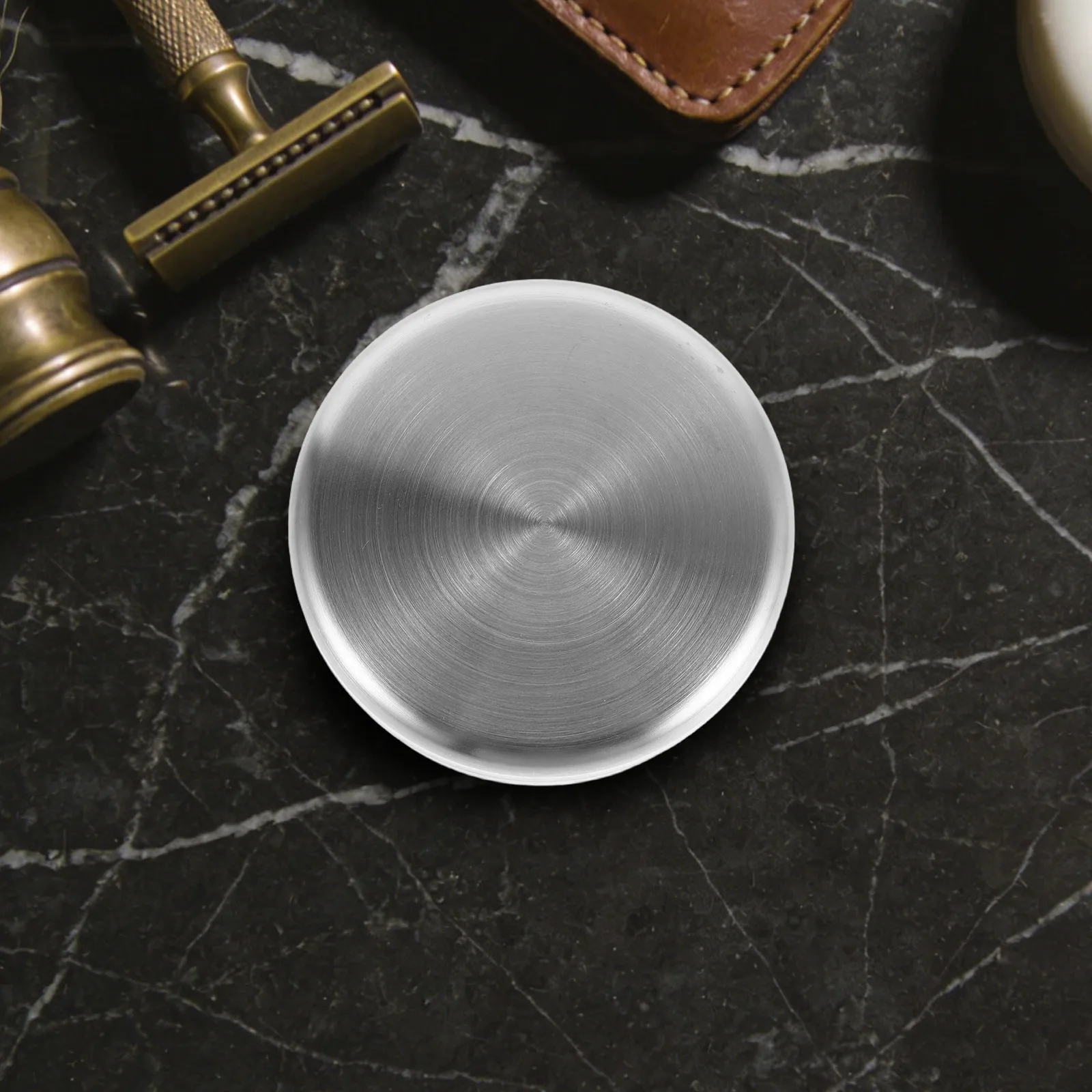 4-teiliges Edelstahl-Rasierschalen-Set, Runde Metallbecher mit Deckel, Multifunktionale Rasiercreme-Schale für Männer, Reise-Seifenschaum-Schale