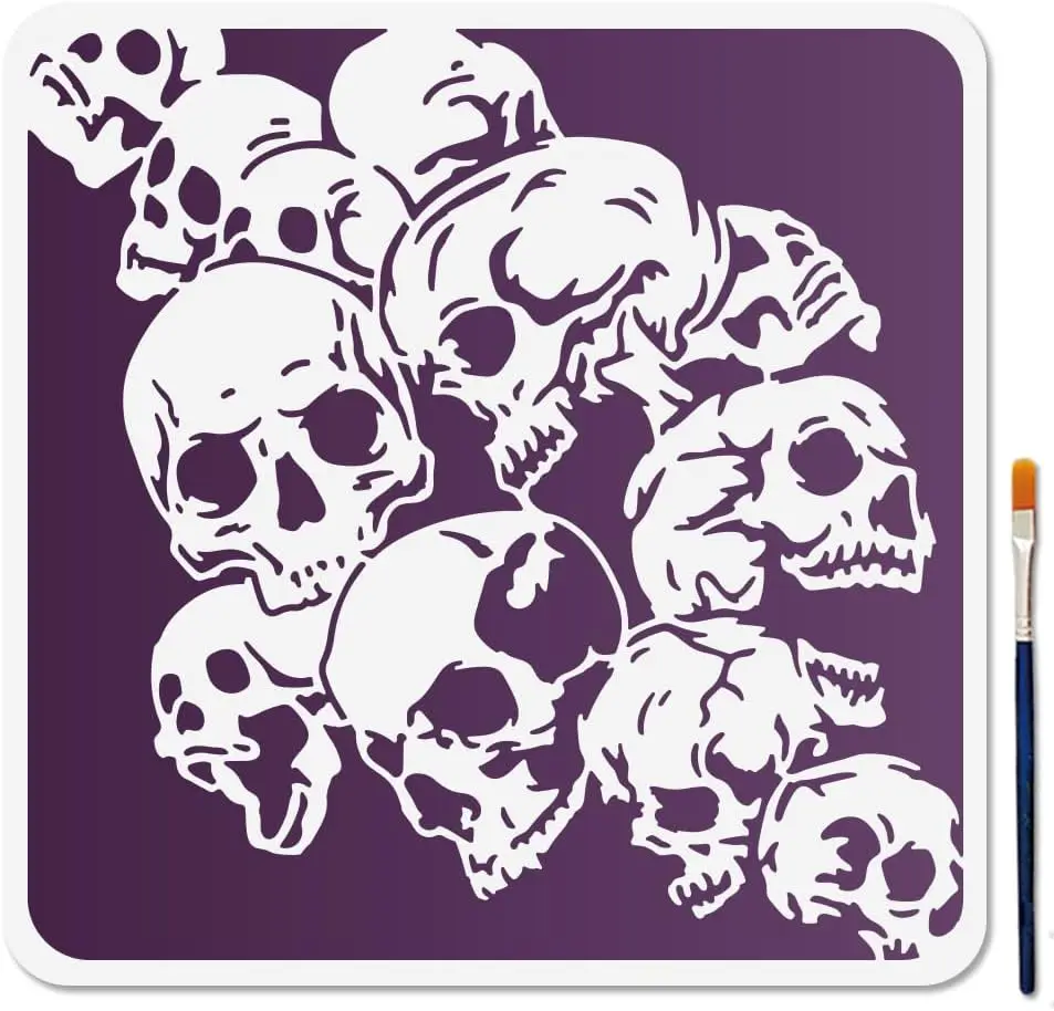 Skull Background Stencil for Painting