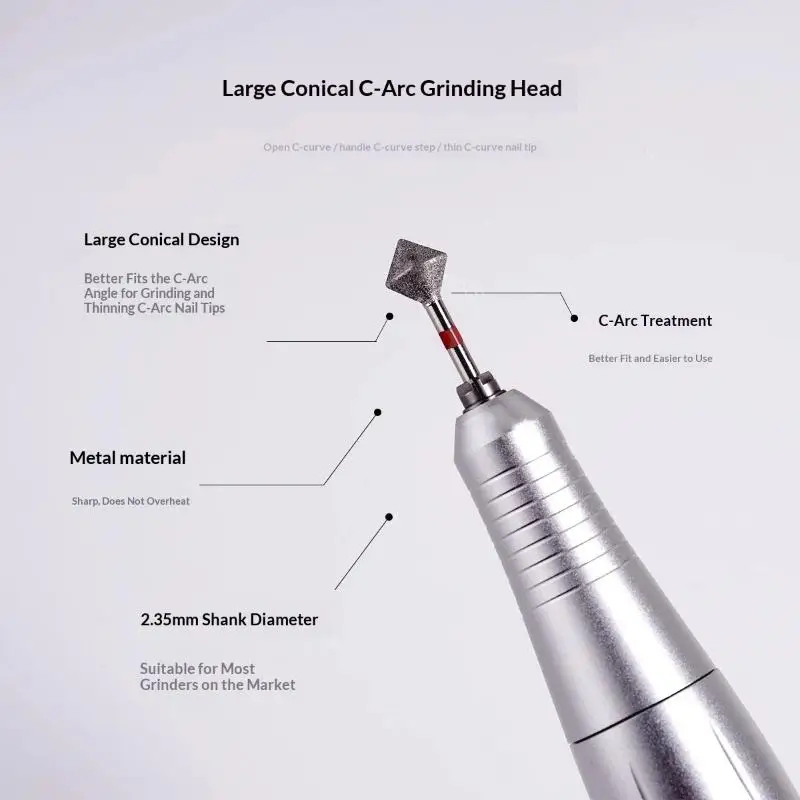 مسمار الحفر طحن بت الملفات المعين شكل إزالة طلاء الأظافر المهنية الجلد الميت أدوات مانيكير أداة باديكير #2