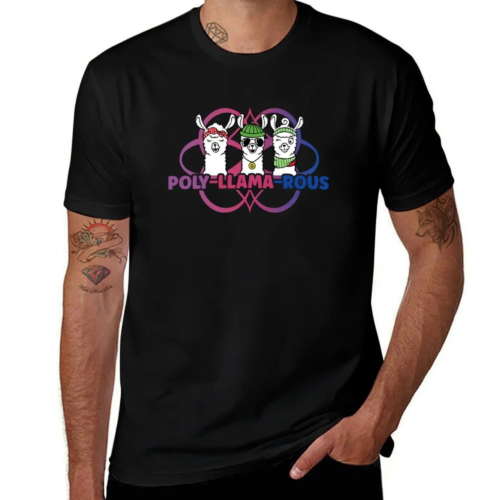 Poly-Llama-Rous Funny Polyamory For Polyamorous Throuple T-Shirt Construction Work Tee Shirt T-Shirt