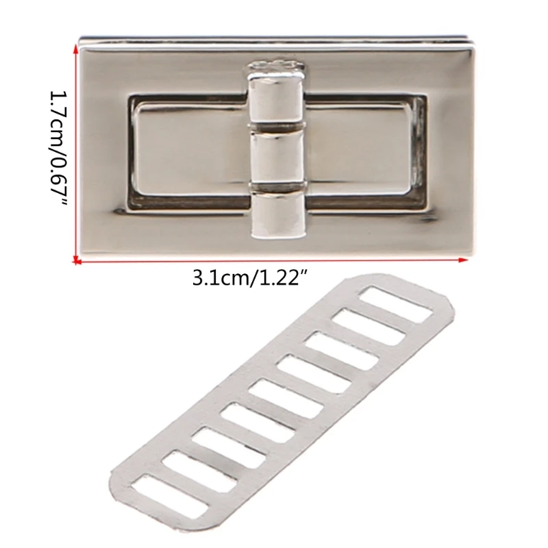 Rectangle Shape Clasp Turn Lock Twist Locks DIY Leather Handbag Bag Hardware