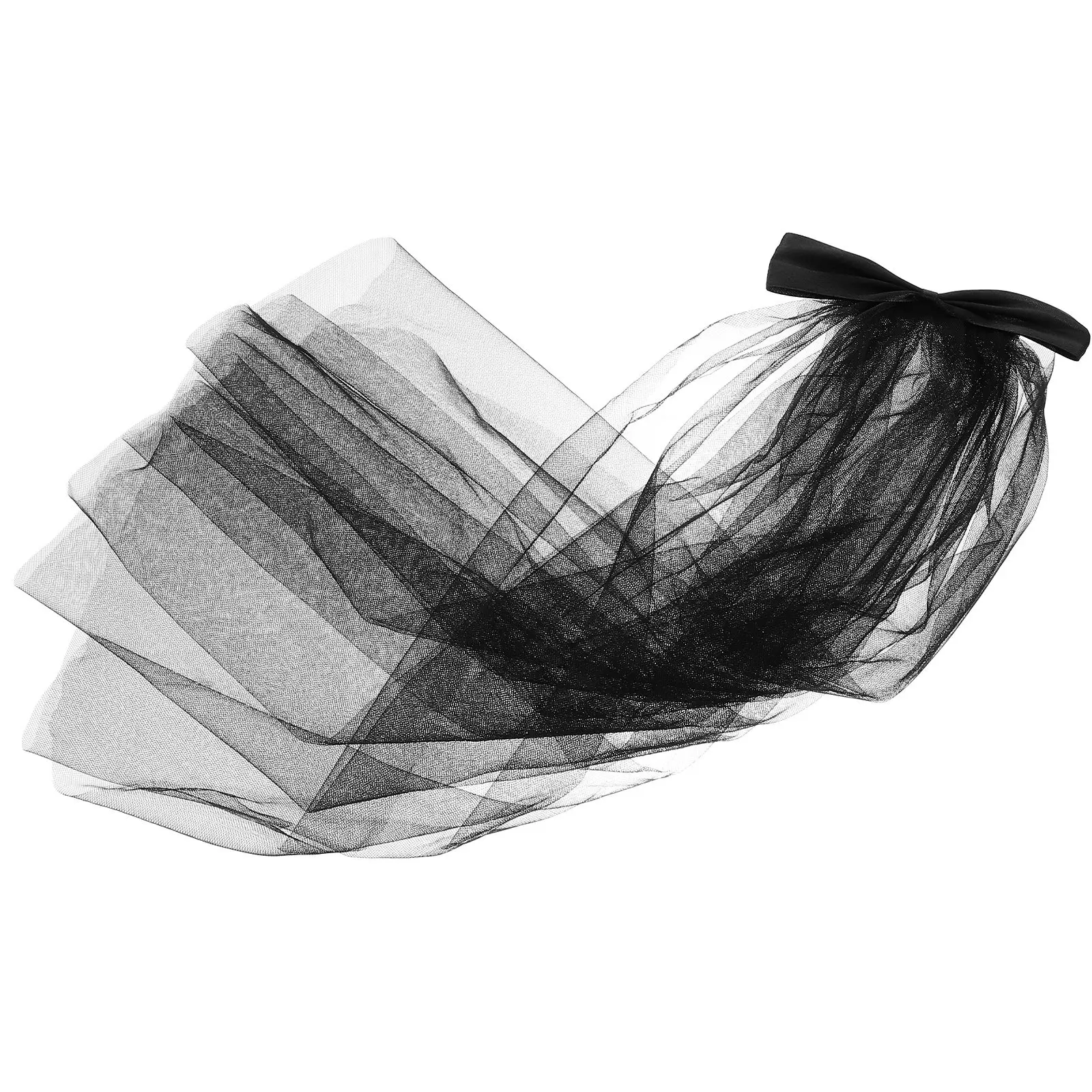 

Halloween Veil with Clip Gothic Long Tulle Veil for Women Hair Accessory Cosplay Party Costume Fancy Dress Theme Photography