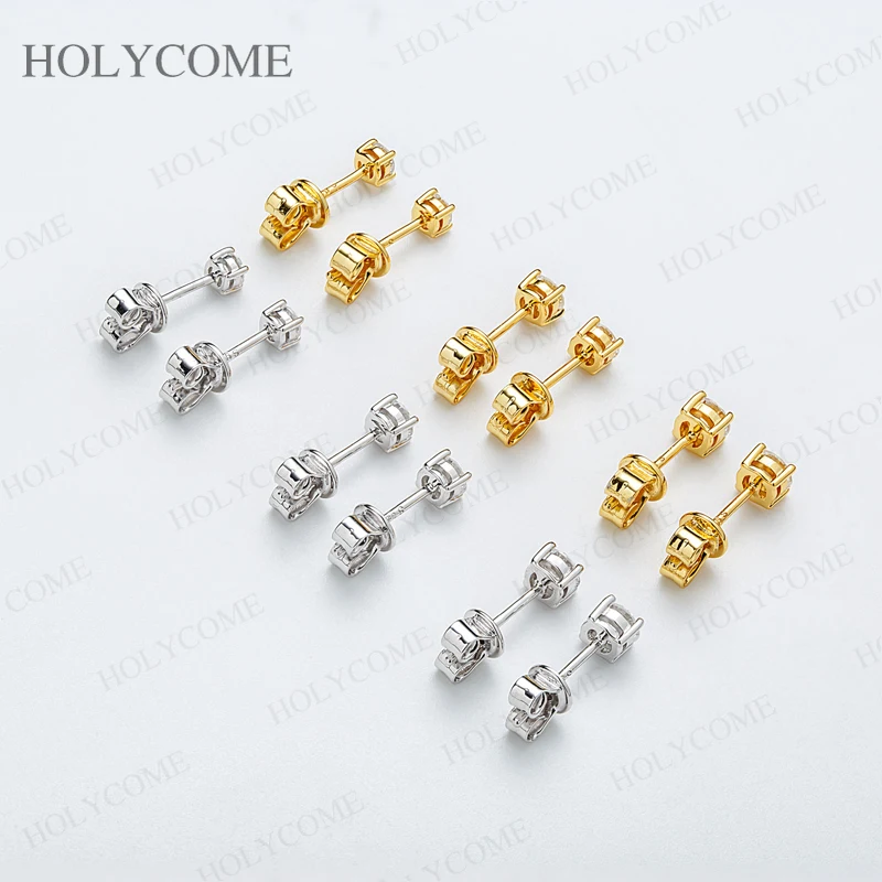 0,2-0,4 Karat im Labor gezüchteter Diamant, 4 Krappen, Schraubverschluss-Ohrringe für Damen, Ohrstecker aus 925er Sterlingsilber, Modeschmuck, Jubiläumsgeschenk – Detail 5